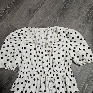 Joie Black and White Polka Dot Blouse